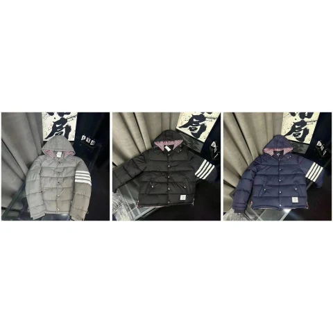 Thom Browne Classic Four-Bar Down Jacket Jacket