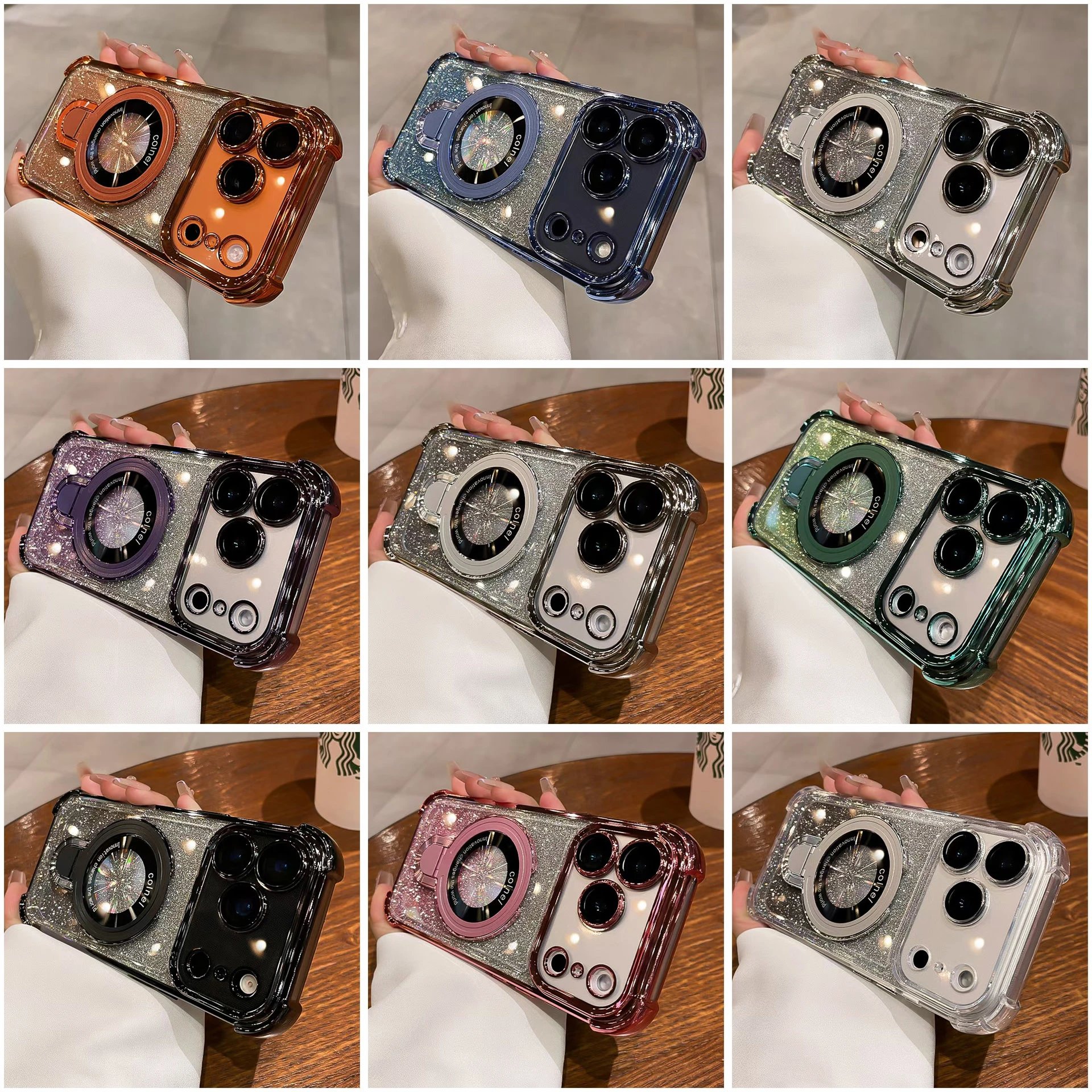 Phone Case with Magnetic Ring Stand and Lens Protector