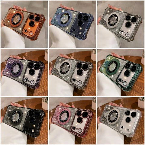 Phone Case with Magnetic Ring Stand and Lens Protector