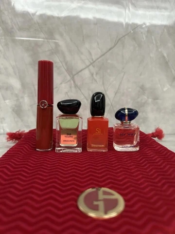 Giorgio Armani Perfume Set with Lip Product
