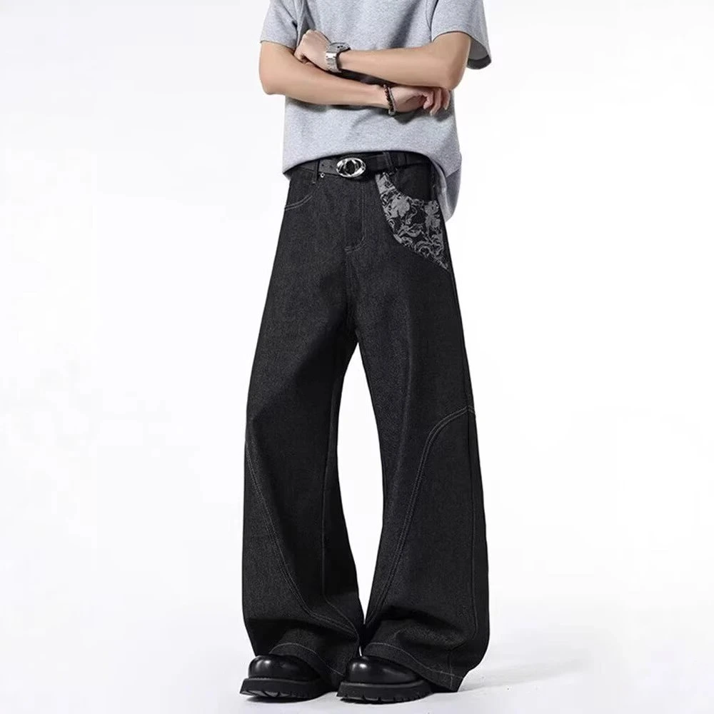 Wide-Leg Denim Pants