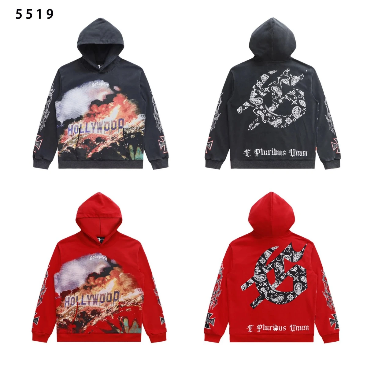 Godspeed Hollywood Fire Print Hoodie