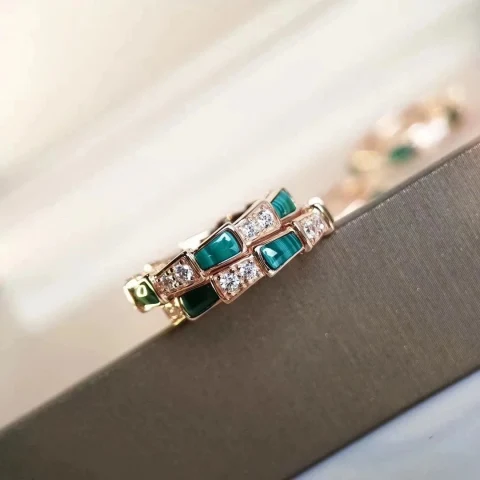 Bulgari Serpenti Viper Ring - Malachite and Diamond