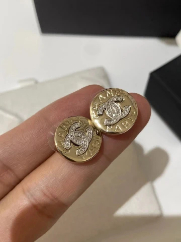 Chanel CC Logo Stud Earrings