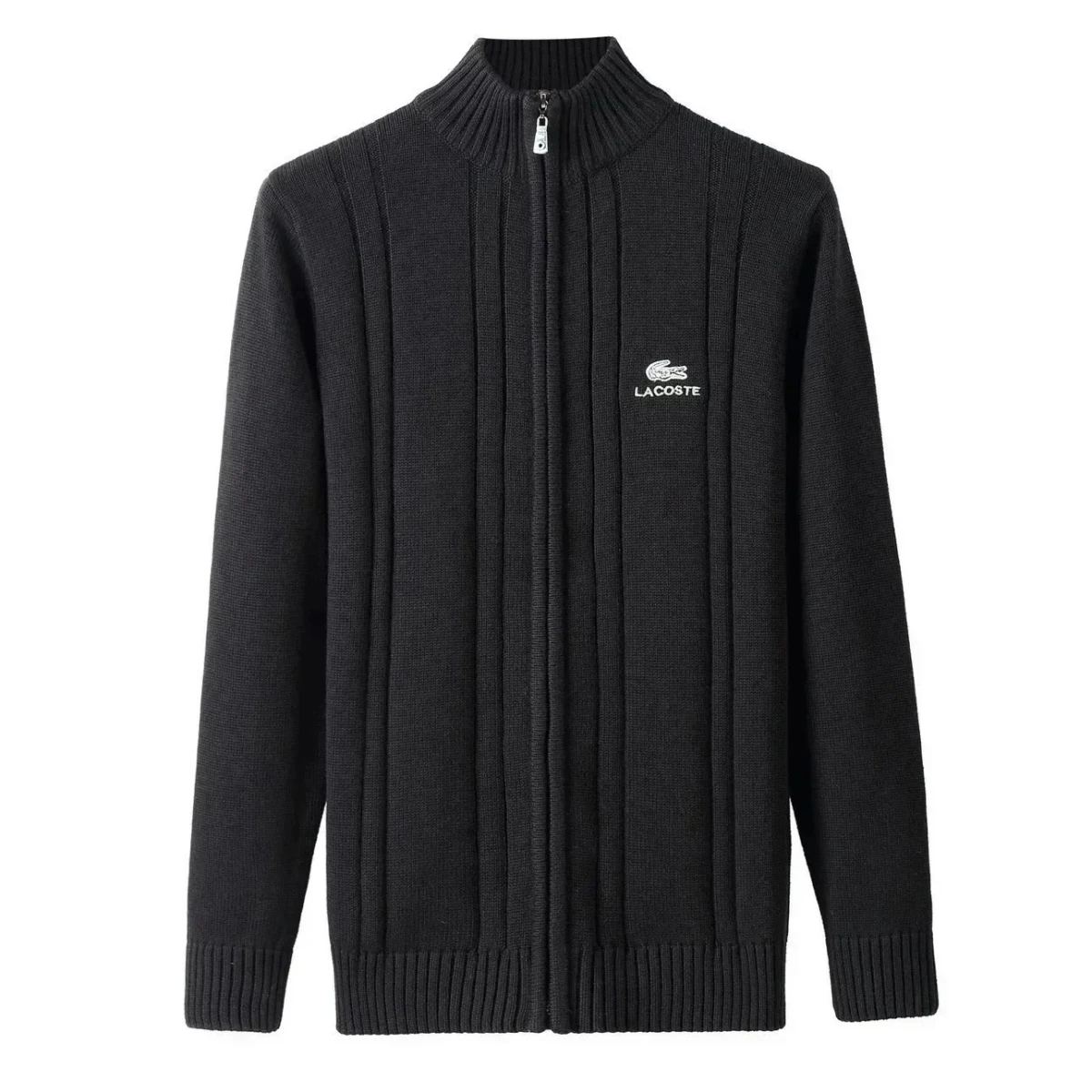 Lacoste Zip-Up Knit Sweater