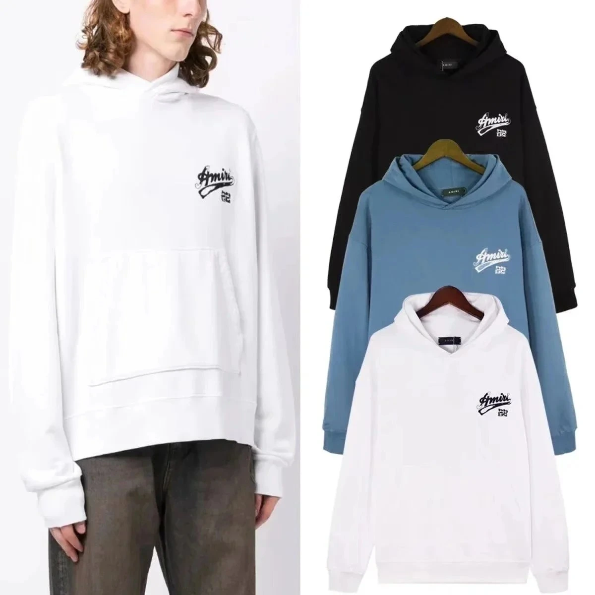 Amiri 22 Logo Hoodie Hooded Sweatshirt