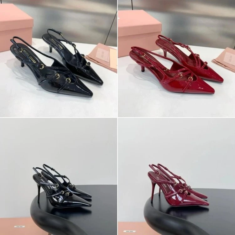 Miu Miu Arista Pointed-Toe Slingback Heels