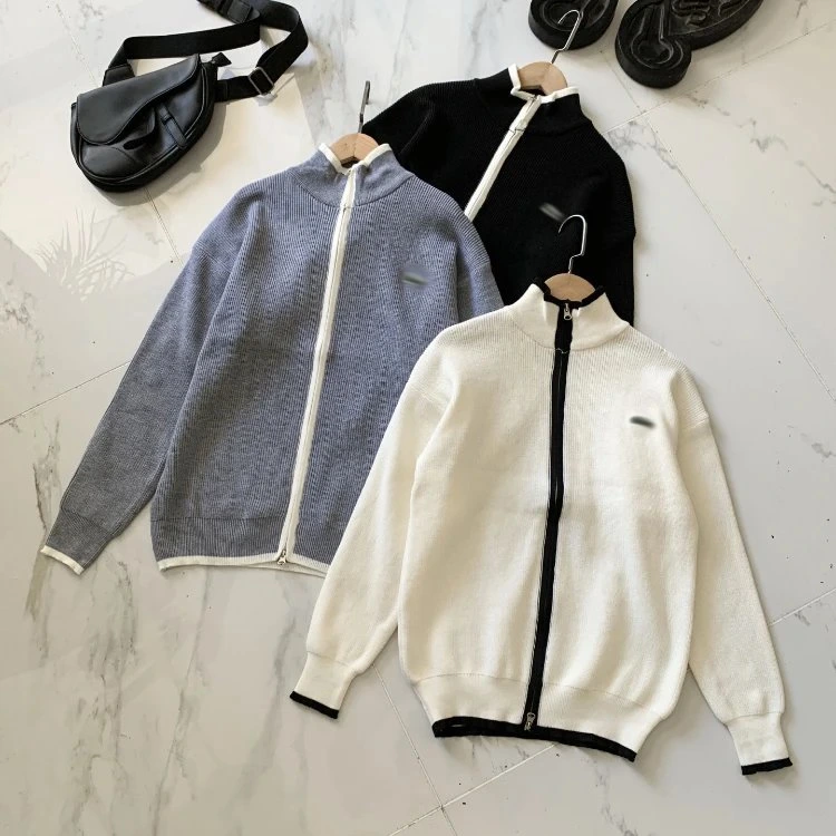 Zip-Up Knit Sweater