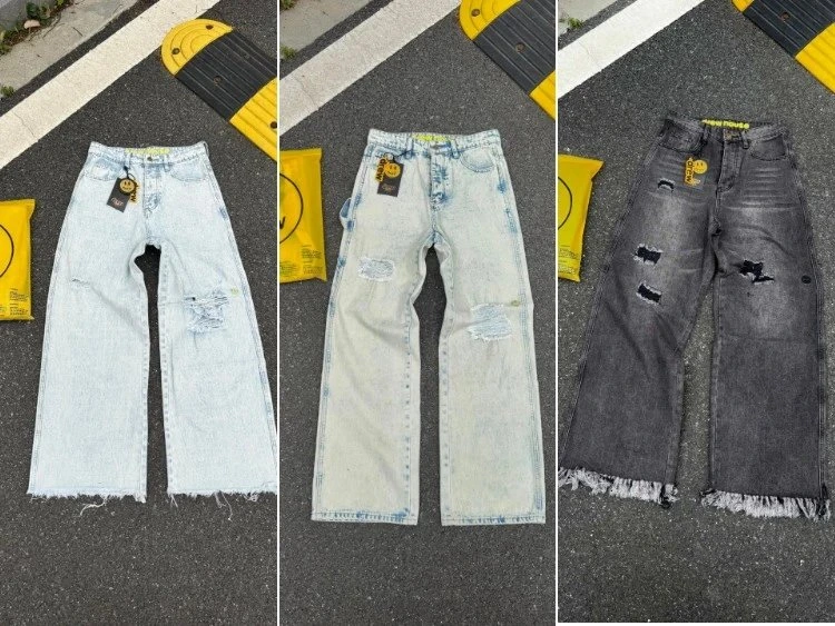 Drew House Wide-Leg Distressed Jeans