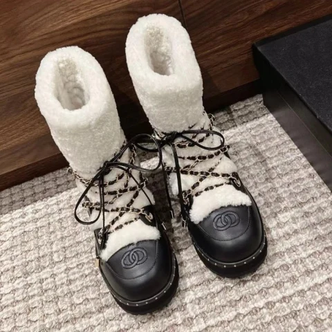 Chanel Tweed Boot Snow Boots