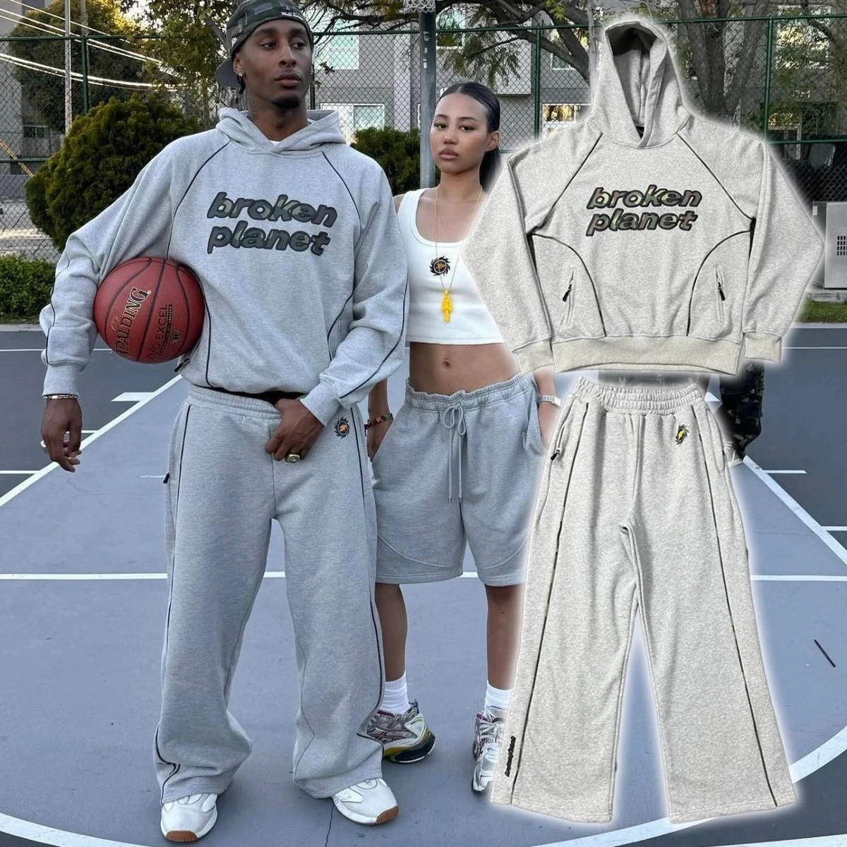 broken planet Hoodie and Sweatpants Set