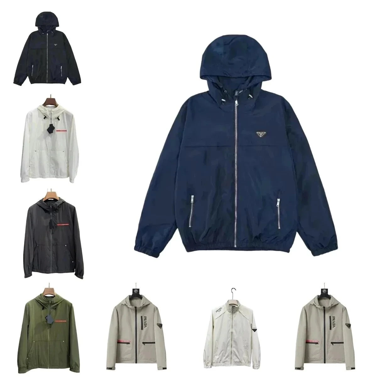 Prada Re-Nylon Hooded Jacket Hooded Windbreaker Jacket
