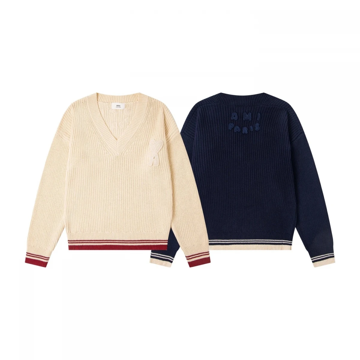ami V-Neck Knit Sweater