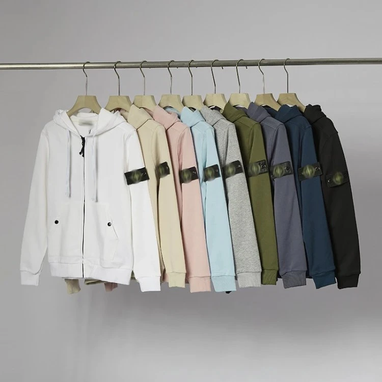 Stone Island Zip-Up Hooded Sweatshirt