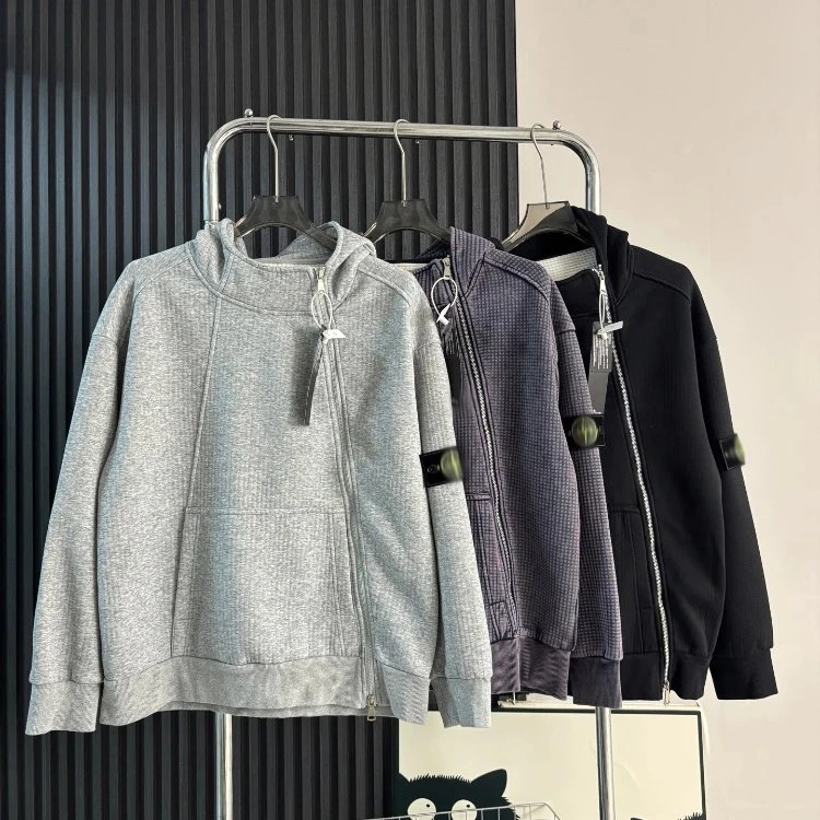 Stone Island Ripple Hooded Zip-Up Sweatshirt