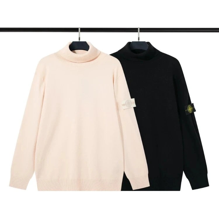 Stone Island Ghost High-Neck Long Sleeve Knit Sweater