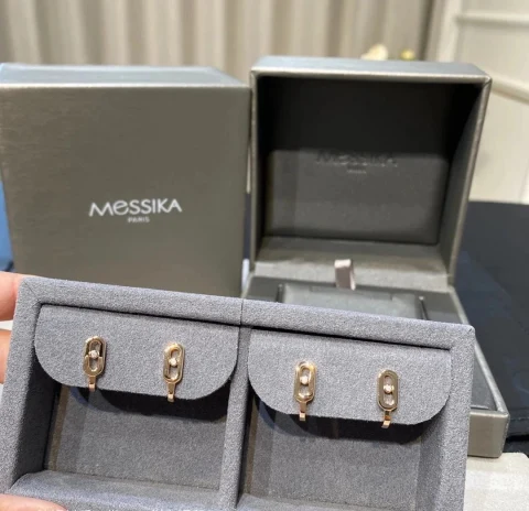 Messika Move Uno Earrings - Rose Gold with Diamond