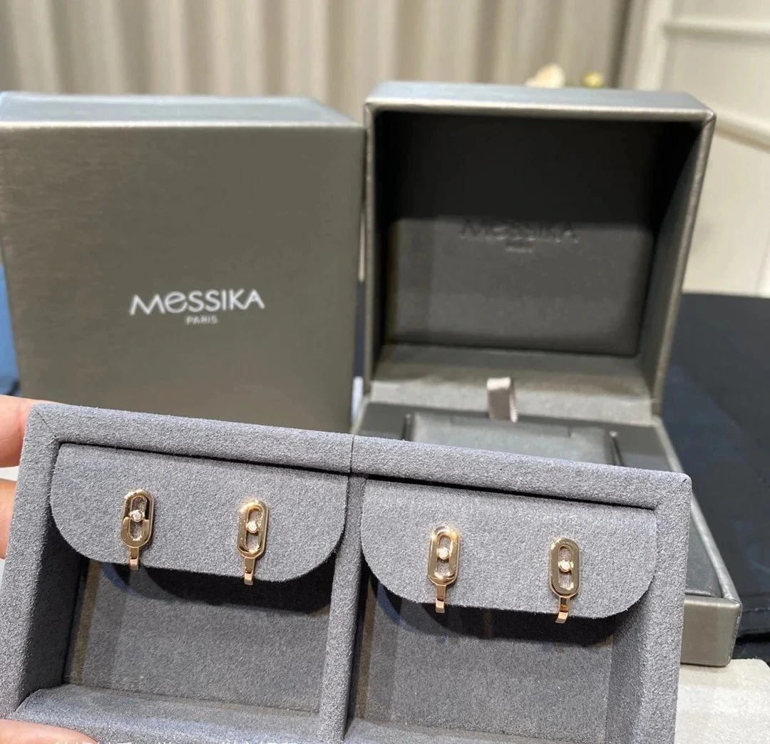 Messika Move Uno Earrings - Rose Gold with Diamond