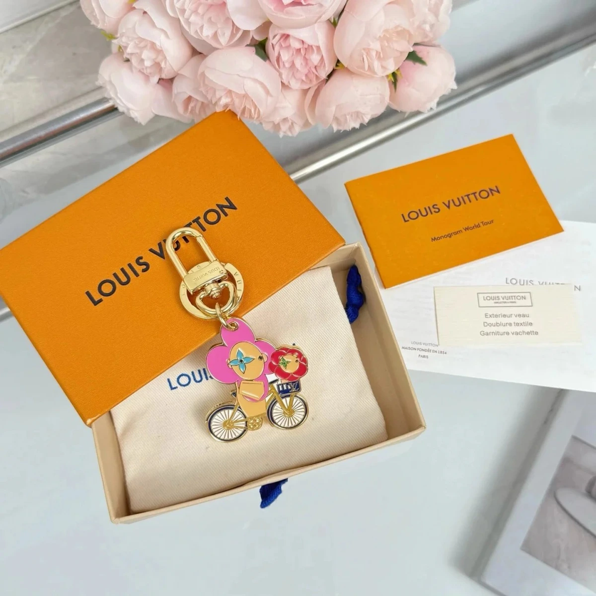 Louis Vuitton Monogram World Tour Keychain