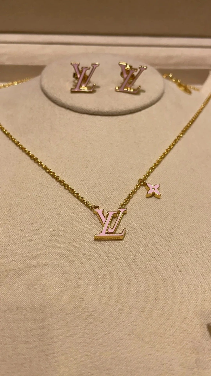 Louis Vuitton LV Initials Necklace Set with Earrings