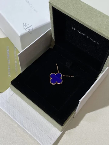 Van Cleef & Arpels Alhambra Necklace - Blue Enamel