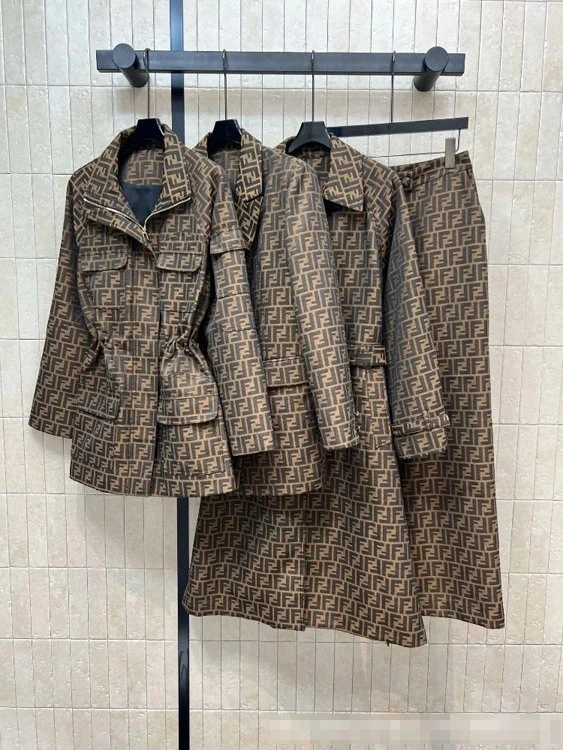 Fendi Women's Matching Set - Jacket, Trench Coat, Blazer, and Wide-Leg Pants