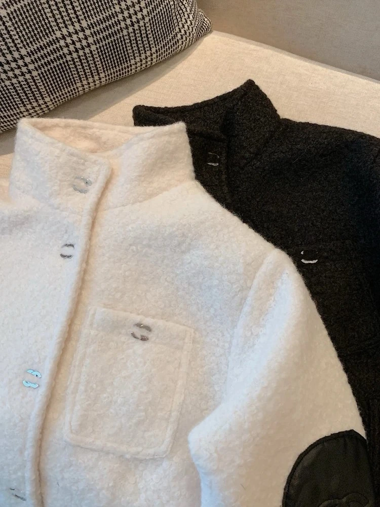 Chanel Tweed Jacket Short Stand-Collar Jacket
