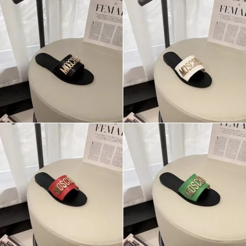 Moschino Logo Slide Sandals