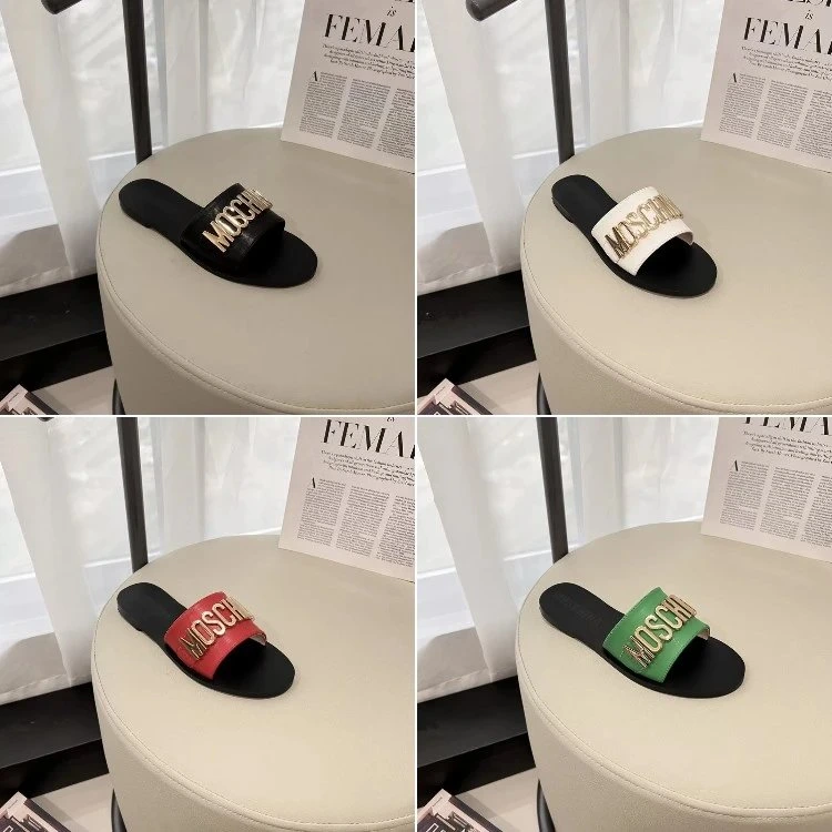 Moschino Logo Slide Sandals