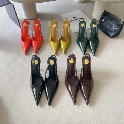 BAUHAUS Pointed-Toe Slingback Heels