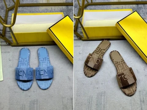 FENDI FF Logo Slide Sandals