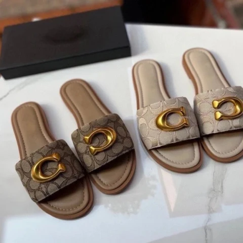 Coach C Logo Slide Sandals