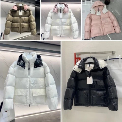 Moncler Maya Short Puffer Jacket with Detachable Hood