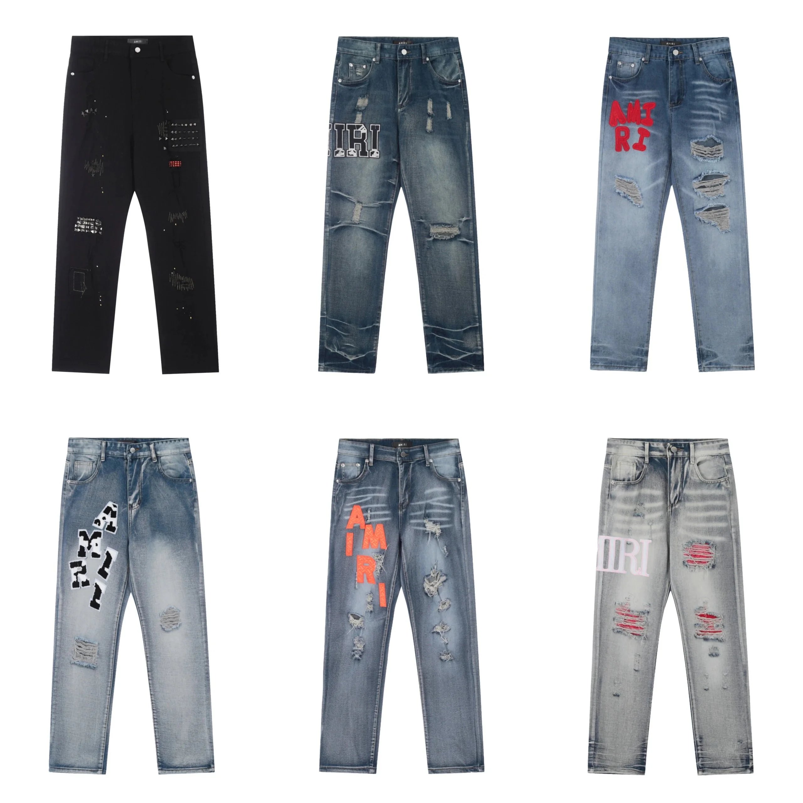 AMIRI Distressed Straight-Leg Jeans