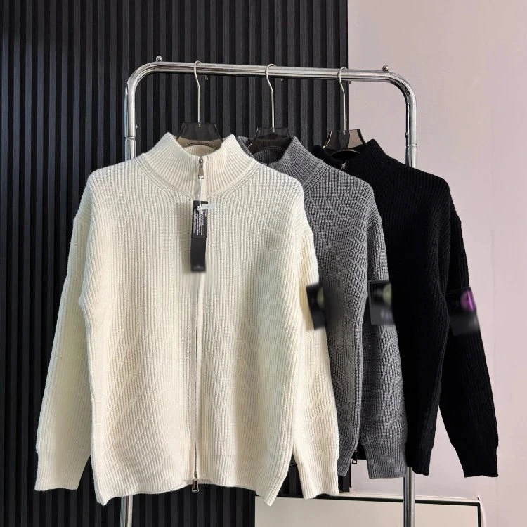 Zip-Up Knit Cardigan