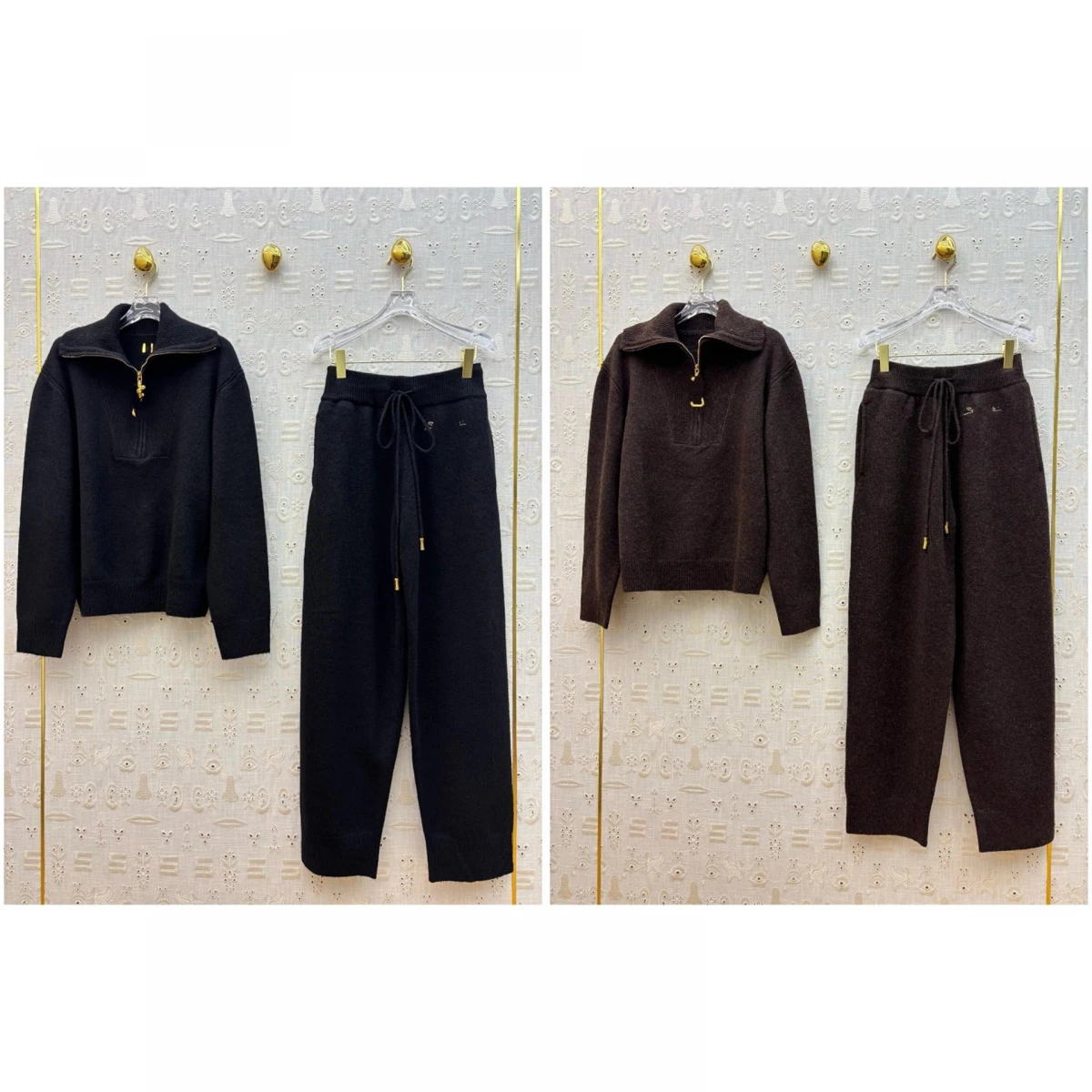 Schiaparelli Knit Set - Half-Zip Sweater + Drawstring Waist Pants