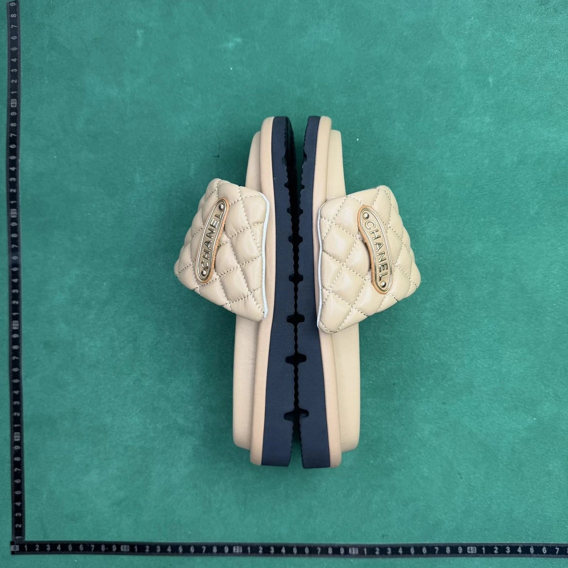 Chanel CC Logo Quilted Slide Sandals