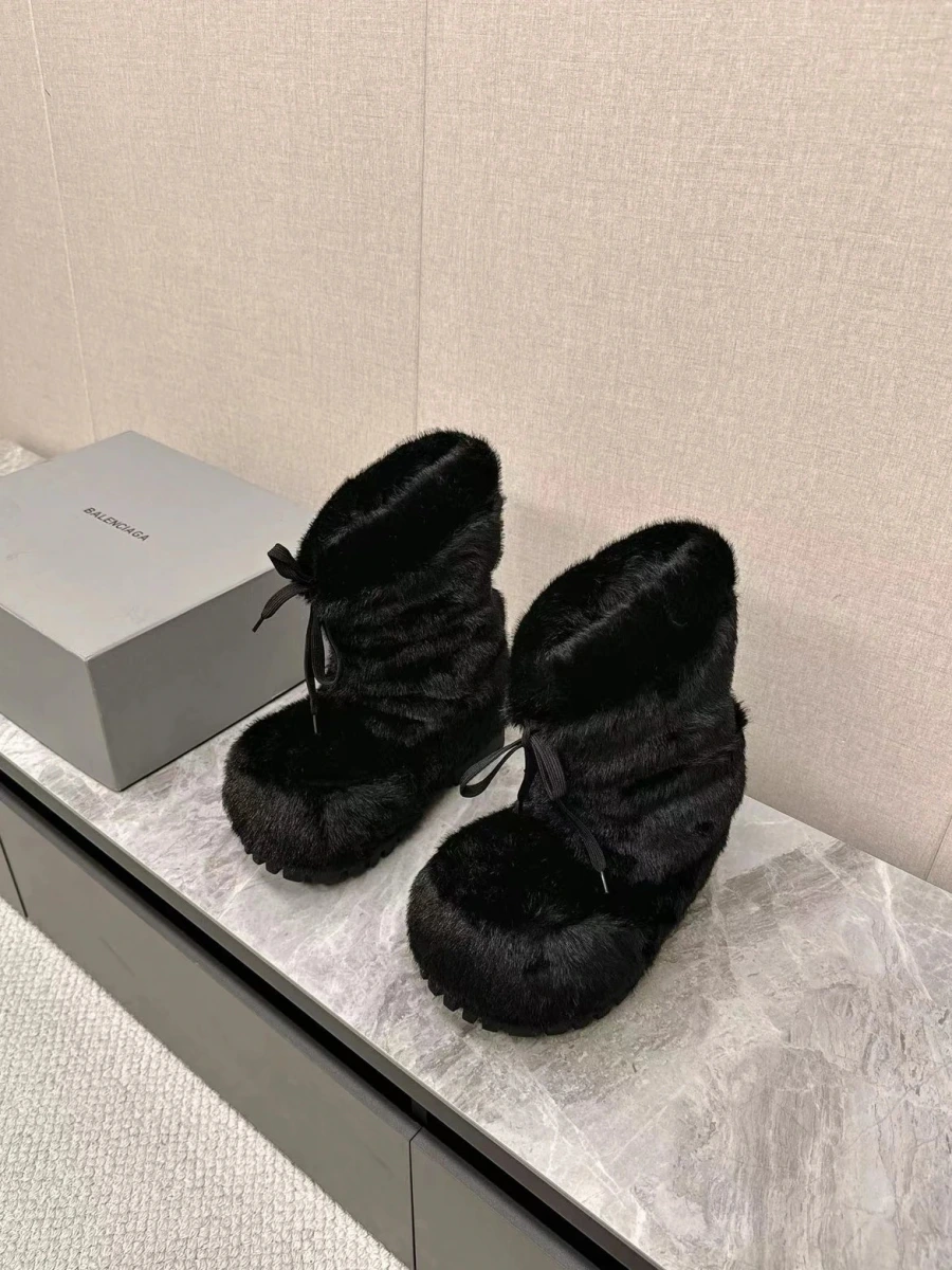 Balenciaga Fur Boot Short Boots