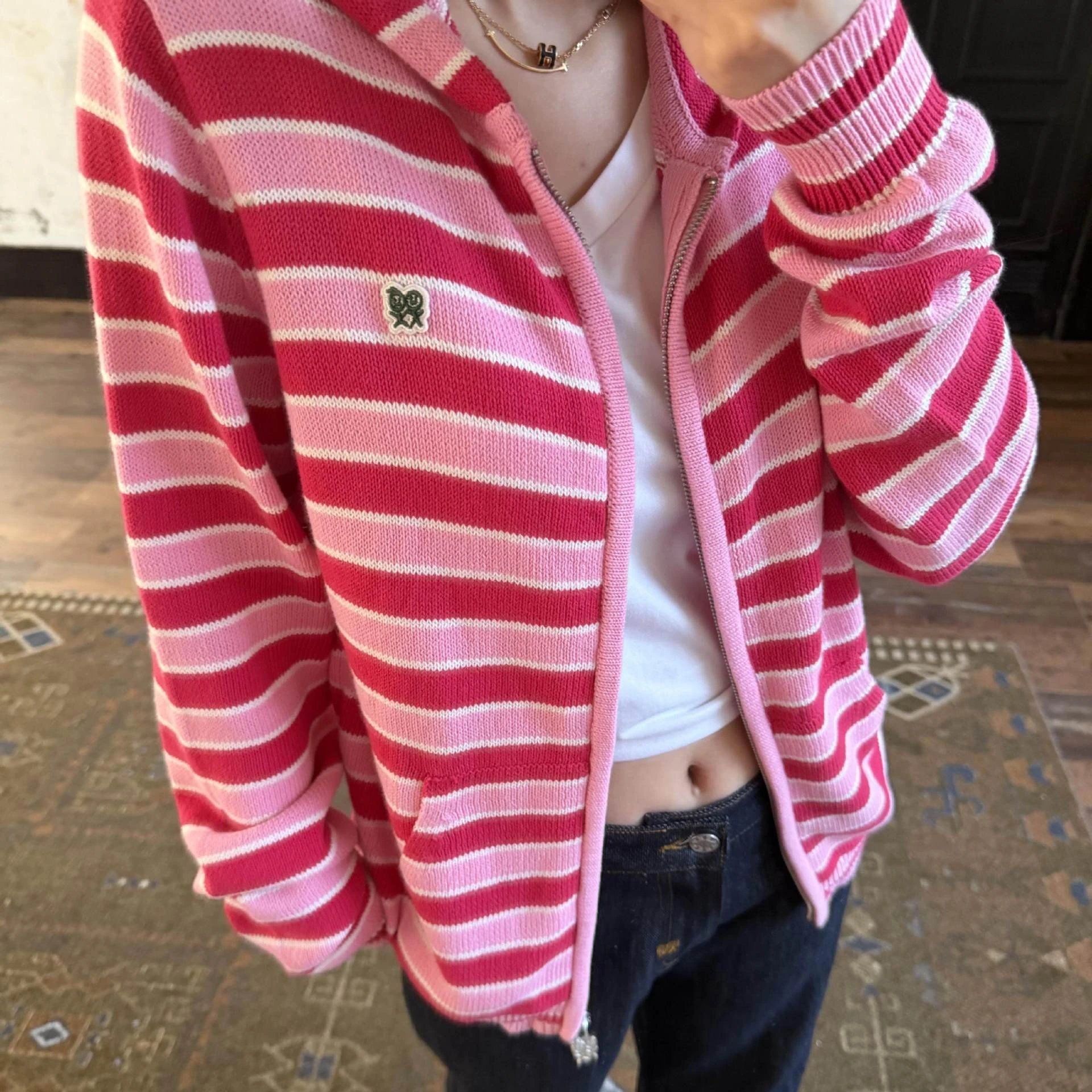 Corteiz Zip-Up Hooded Knit Sweater