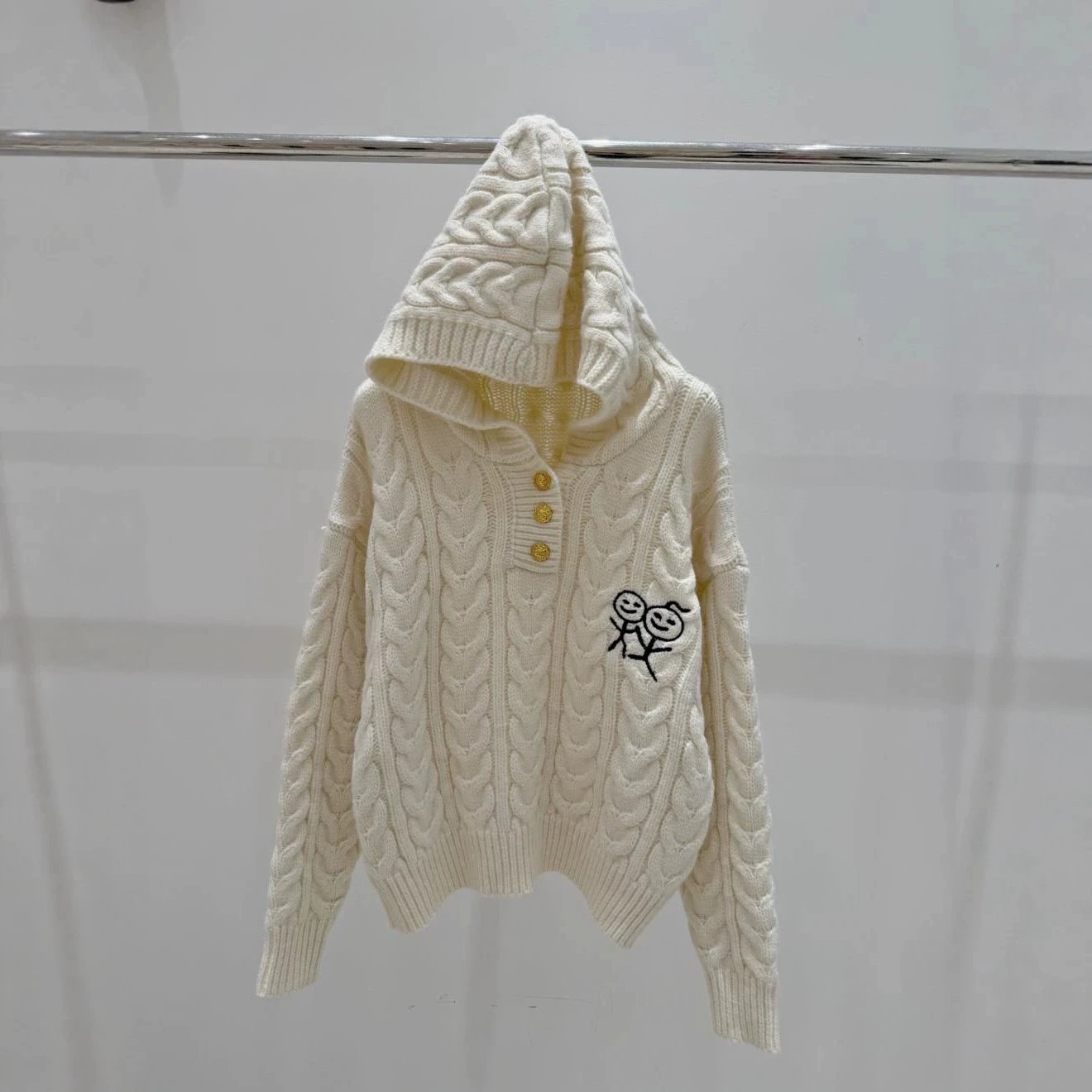 A FEW GOOD KIDS Hooded Cable Knit Sweater